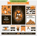 Halloween vector printable set.