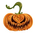 Halloween vector pumpkin with an evil smile