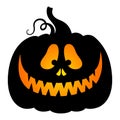 Halloween vector pumpkin. Jack lantern. Black silhouette in cartoon style Royalty Free Stock Photo