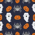 Vector seamless pattern Halloween Party origami