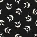 Halloween vector seamless pattern with scary pumpkin face, Jack o lantern Royalty Free Stock Photo