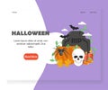 Halloween vector website landing page design template