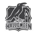 Halloween vintage badge, emblem or label.