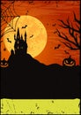 Halloween vintage colorful poster Royalty Free Stock Photo
