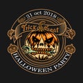 Halloween vintage logo on black backgoound.