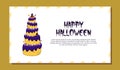 Halloween vintage postcard with cake. October 31. Halloween party. Horizontal design. Vector illustration Royalty Free Stock Photo