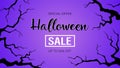 Halloween violet vector sale banner