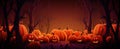 Halloween website banner background , card, poster, pumpkin lantern, yellow and orange background