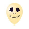 Halloween white balloon helium with face