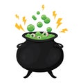 Halloween witch bowl with eyes vector design