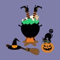 Halloween witch cauldron Royalty Free Stock Photo