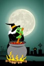 Halloween witch cooking Royalty Free Stock Photo