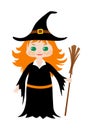 Halloween witch costume. Chibi style Royalty Free Stock Photo