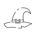 Halloween witch hat outline icon. linear style sign design. Party Cone hat simple line vector icon. Symbol, logo illustration.