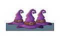 Halloween witch hats set icons Royalty Free Stock Photo