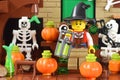 Halloween cute witch lego minifigure with lamp