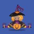 Halloween witch pumpkin dark 03 Royalty Free Stock Photo