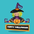 Halloween witch sign light 05