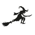 Halloween witch. Silhouette. Isolated. Vector eps1