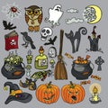 Halloween Witch spooky elements set