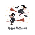 Halloween witches illustration Royalty Free Stock Photo