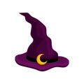 Halloween witchs hat, party, holidays, masquerade head decor vector Illustration on a white background