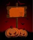 Halloween wooden sign Royalty Free Stock Photo