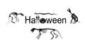 Halloween word sign vector silhouette illustration isolated on white background. Royalty Free Stock Photo