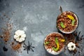 Halloween worms and dirt dessert Royalty Free Stock Photo