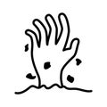 Halloween zombie hand icon. Pictogram isolated on a white background Royalty Free Stock Photo