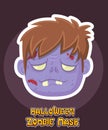 Halloween zombie mask vector design. Vector clip art illustration with simple gradient