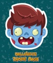 Halloween zombie mask vector design. Vector clip art illustration with simple gradient