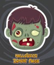 Halloween zombie mask vector design. Vector clip art illustration with simple gradient