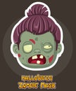 Halloween zombie mask vector design. Vector clip art illustration with simple gradient