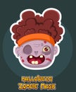 Halloween zombie mask vector design. Vector clip art illustration with simple gradient