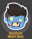 Halloween zombie mask vector design. Vector clip art illustration with simple gradient