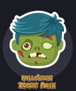 Halloween zombie mask vector design. Vector clip art illustration with simple gradient