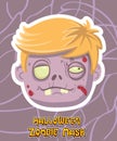 Halloween zombie mask vector design. Vector clip art illustration with simple gradient