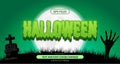 Halloween zombie spooky editable text effect. eps vector file. poster banner landscape horror night Royalty Free Stock Photo