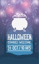 Halloween zombies welcome design ,vector illustration