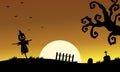 Halloweenn scarecrow silhouette
