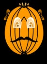 Halloweens Pumpkin Cartoon Vector with Moustaches