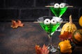 Halloweens spooky drink green martini cocktail Royalty Free Stock Photo