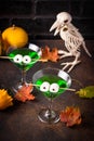 Halloweens spooky drink green martini cocktail