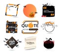 halloweenvector set of halloween Creative quote text background Royalty Free Stock Photo