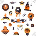 Hallowen flat designed Badges