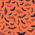 Hallowen pattern of flying bats. Ready for printing on textile and other seamless design.