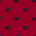 Hallowen pattern of flying bats. Vector seamless background. Ready for printing on textile and other seamless design. Royalty Free Stock Photo