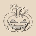 Hallowen Pumpkin drawing design vector Royalty Free Stock Photo