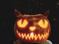 Hallowin face in The night Time with internal Light. Royalty Free Stock Photo